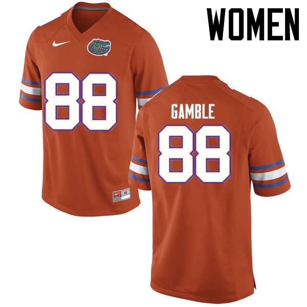 NCAA Florida Gators Kemore Gamble Women's #88 Nike Orange Stitched Authentic College Football Jersey XKW2064DZ